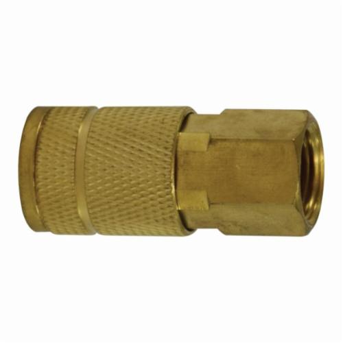 Midland Industries 28507 Tru-Flate Parker Interchange Quick Disconnect Coupler, 1/4 in Nominal, Quick Disconnect Coupler x FNPT, 250 psi Pressure, Brass, Import - Pneumatic Quick Connect Fittings